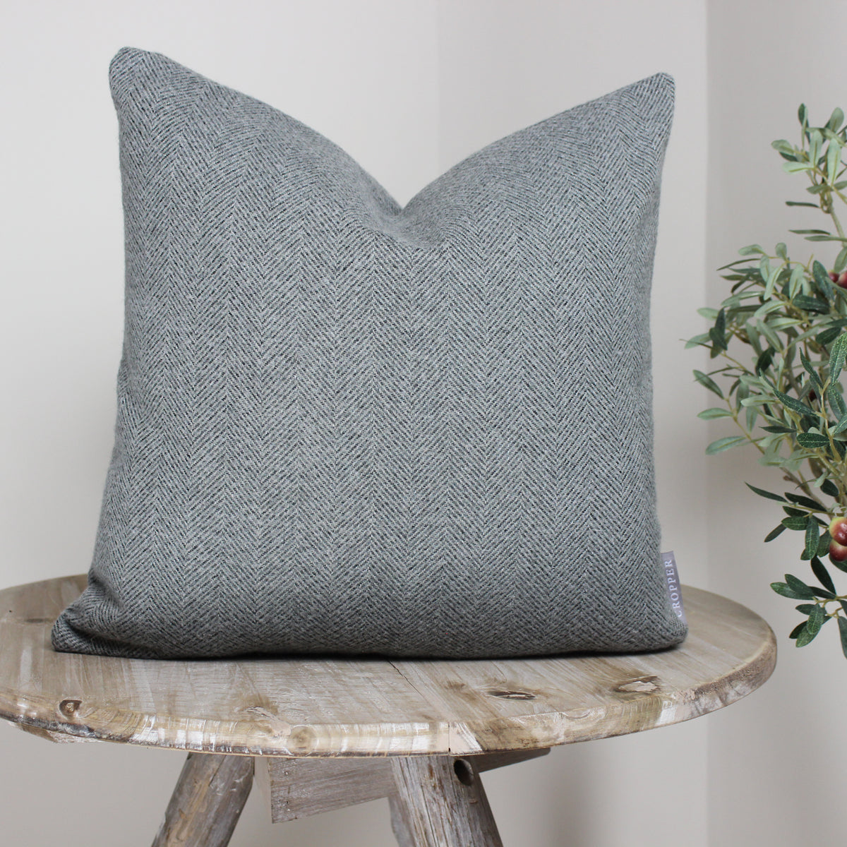 Carnegie Pewter Herringbone Cushion