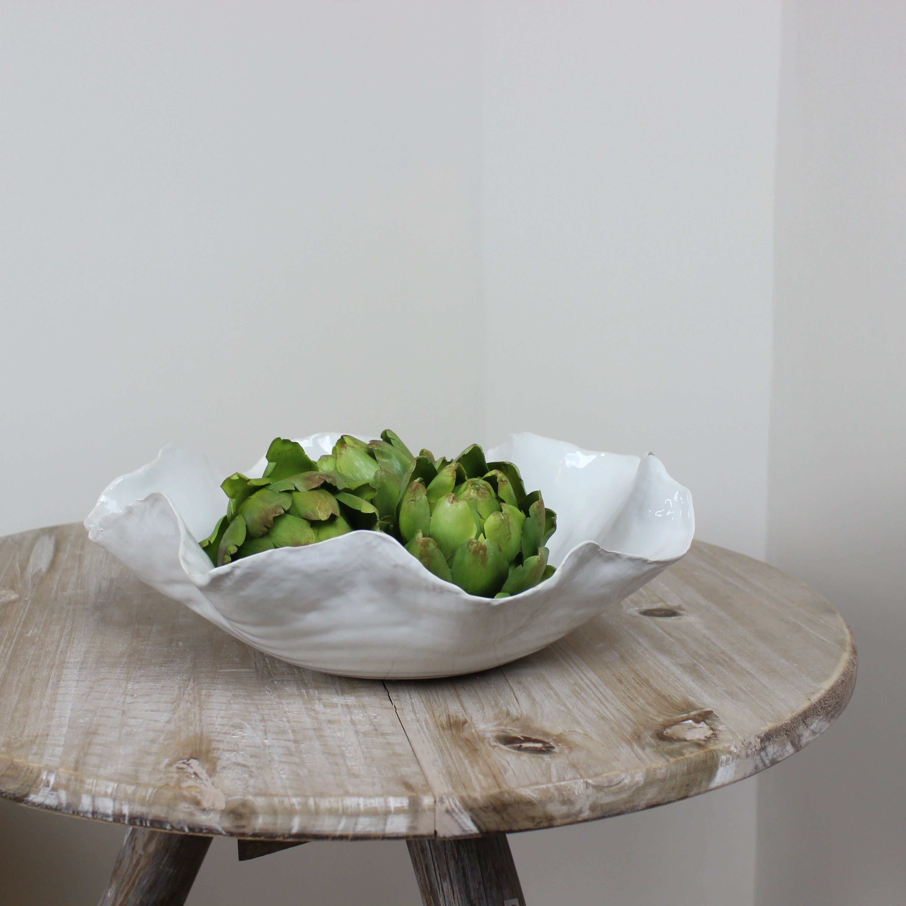 Ella White Wave Edge Bowl