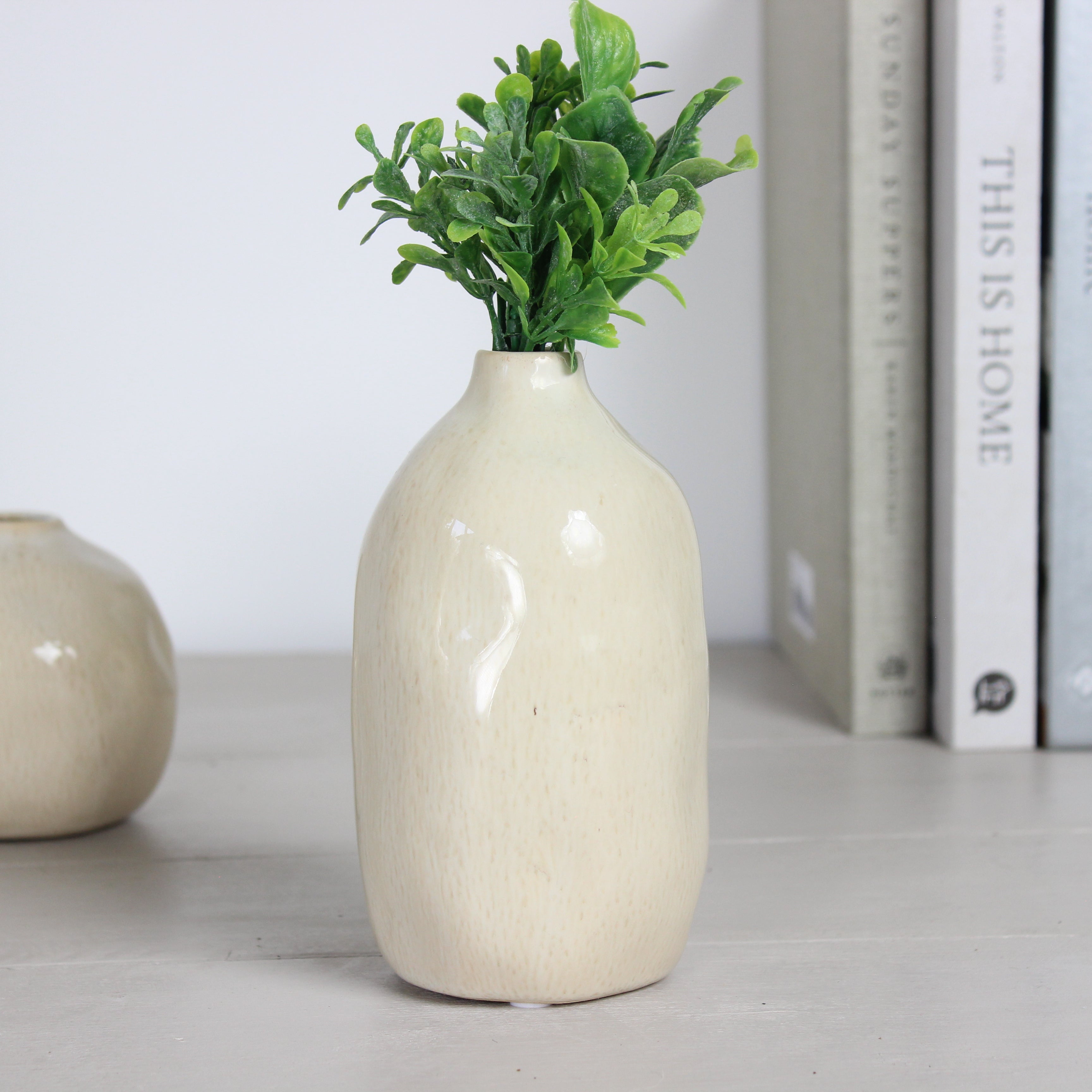 Small Erin Ceramic Vase Oatmeal