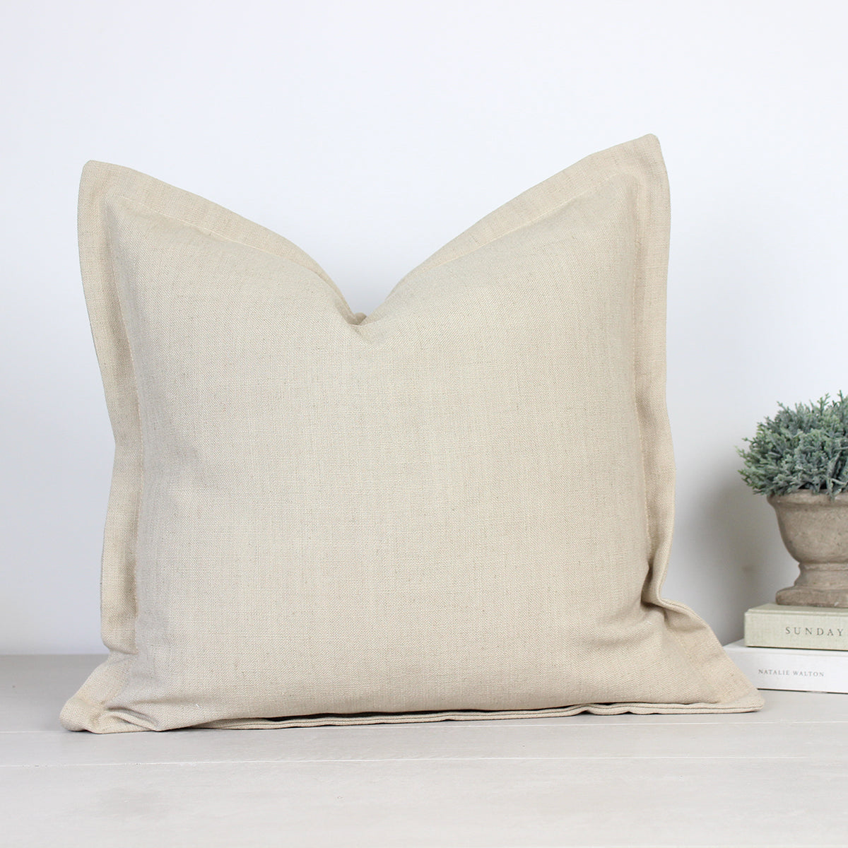 Linum Gravel Linen Oxford Cushion