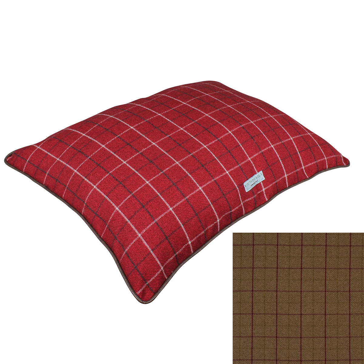 Heather Checked Pillow Dog Bed