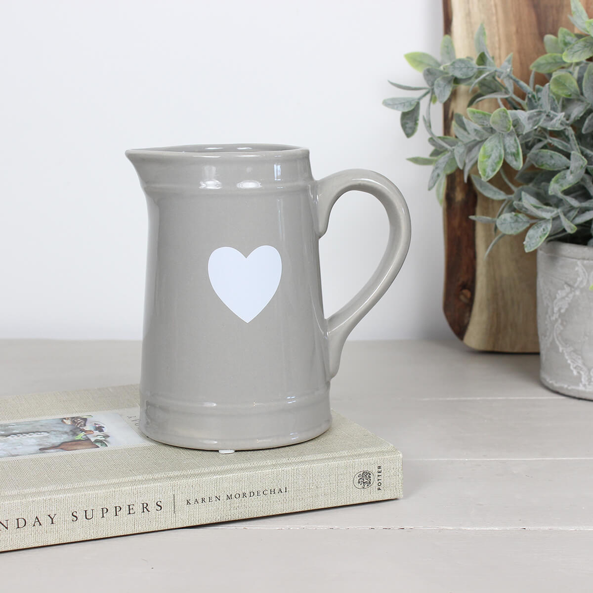 Grey Heart Design Jug
