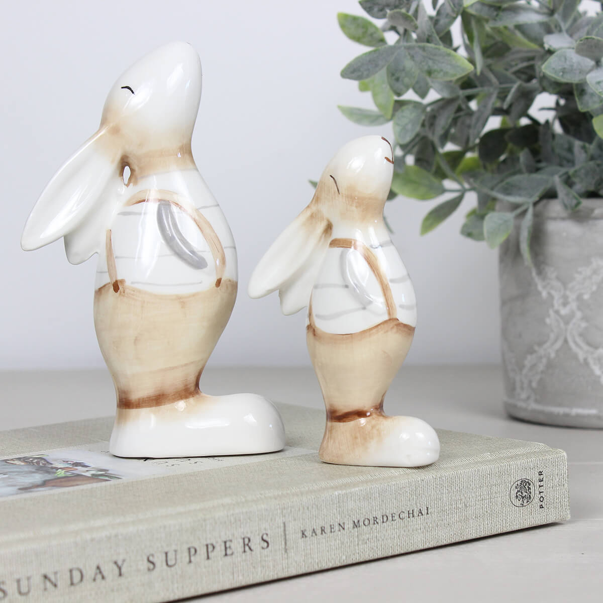 Medium Bunny Ornament With Dungarees