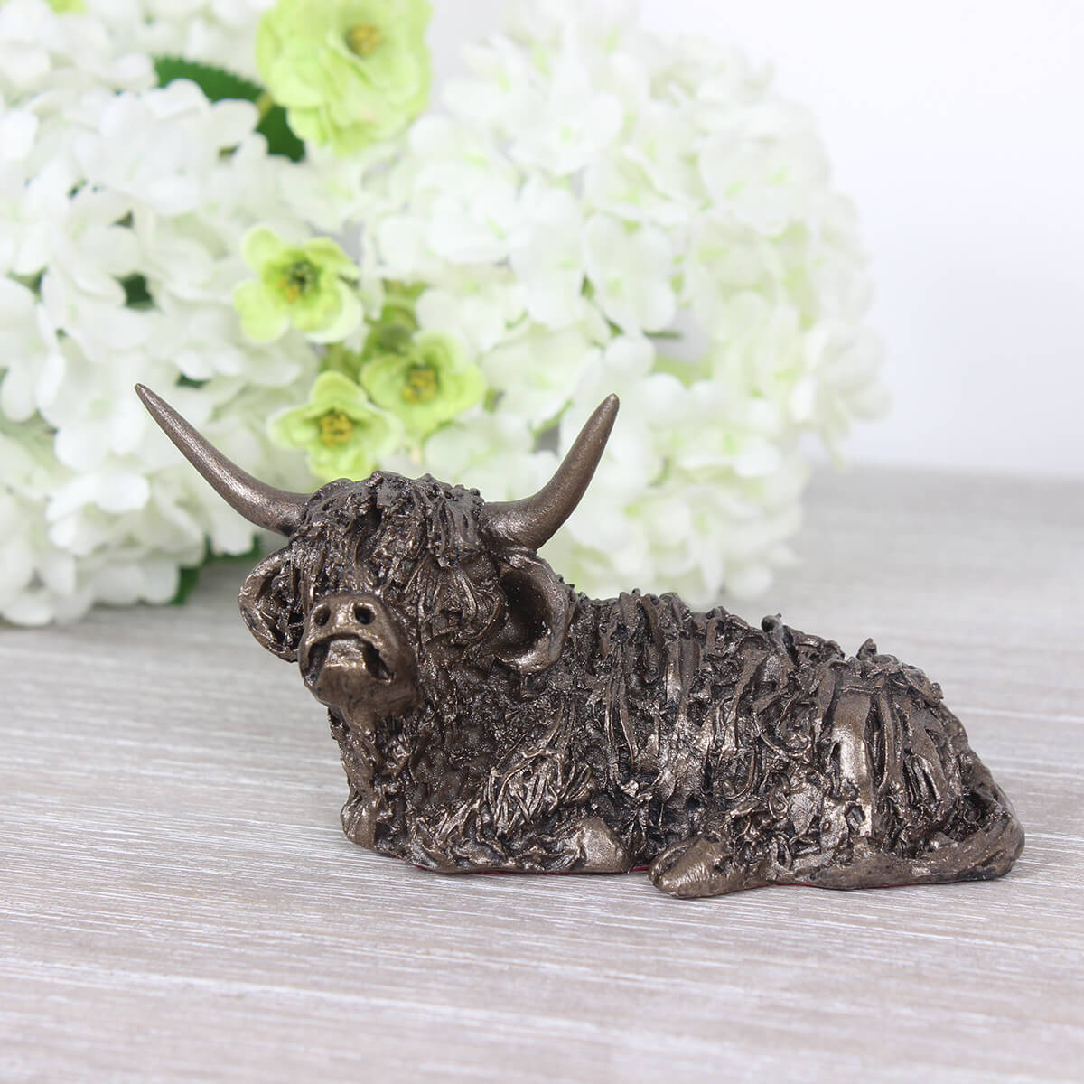 Dougal Sitting Highland Cow Frith Bronze Sculpture