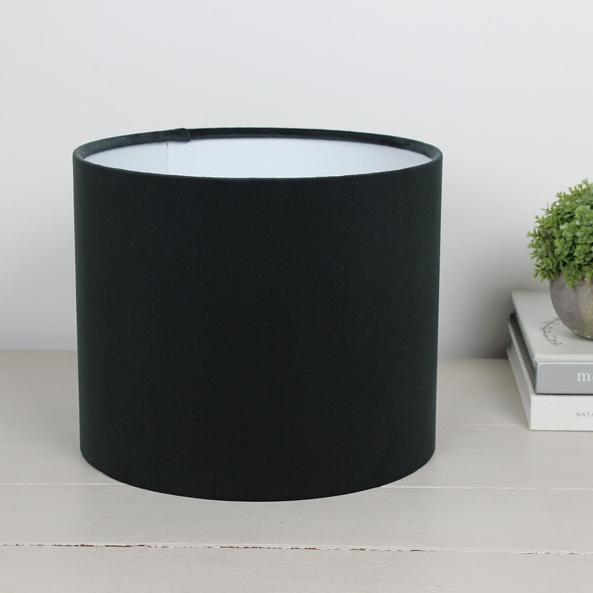 London Black Velvet Drum Lampshade