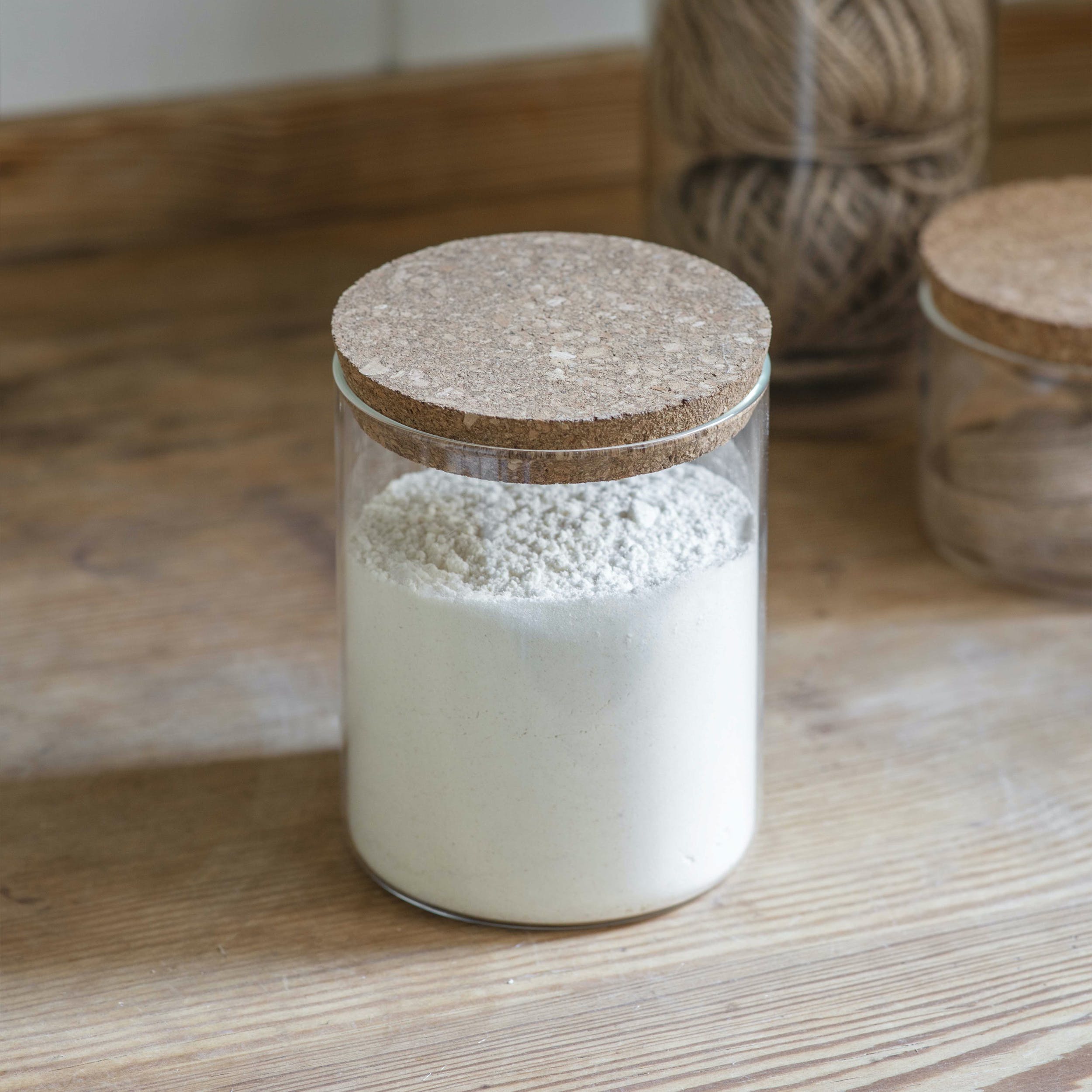 Medium Glass and Cork Provender Jar