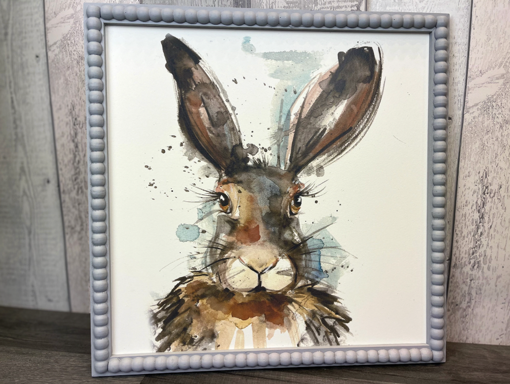 Hare Picture With Bead Frame