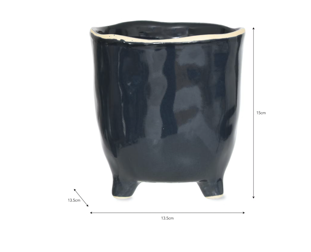 Ceramic Ink Blue Planter Medium