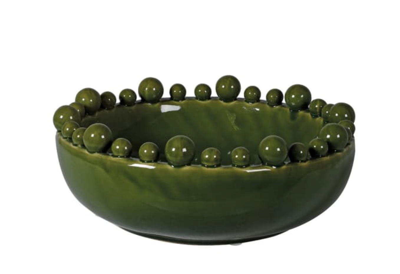 Bobble Edged Green Decorative Bowl