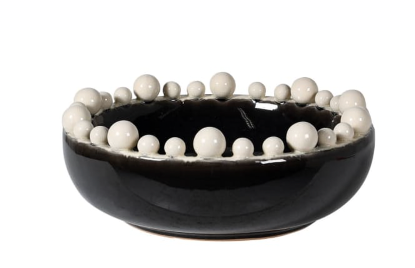 Black & Cream Bobble Edged Bowl