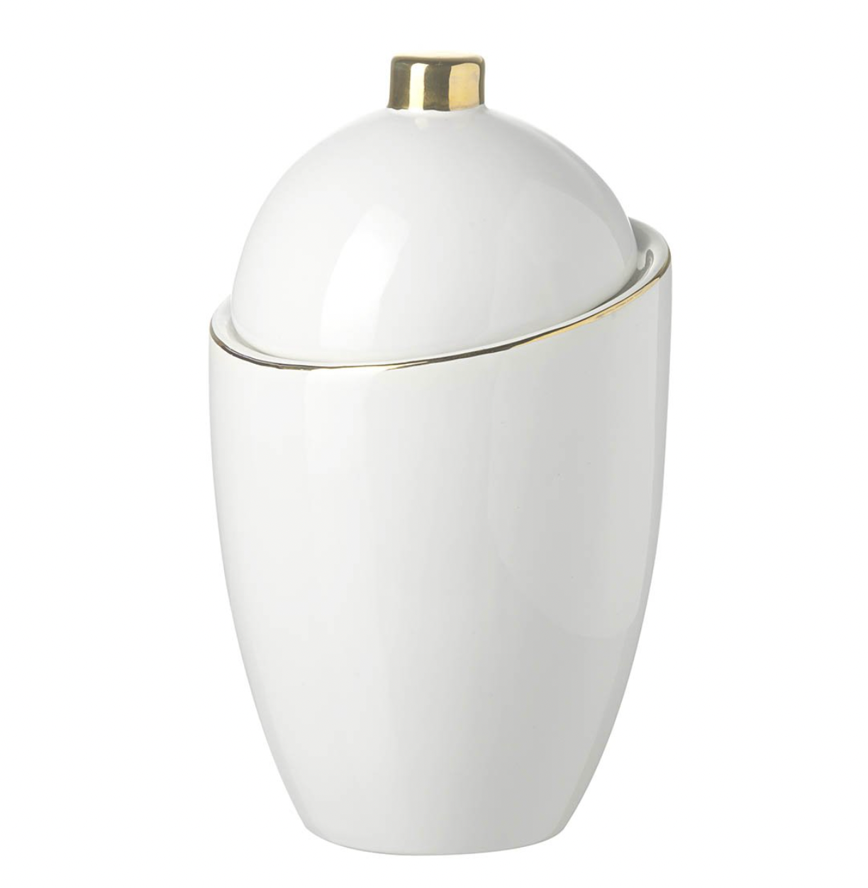 Saturn White Ceramic Jar - Large