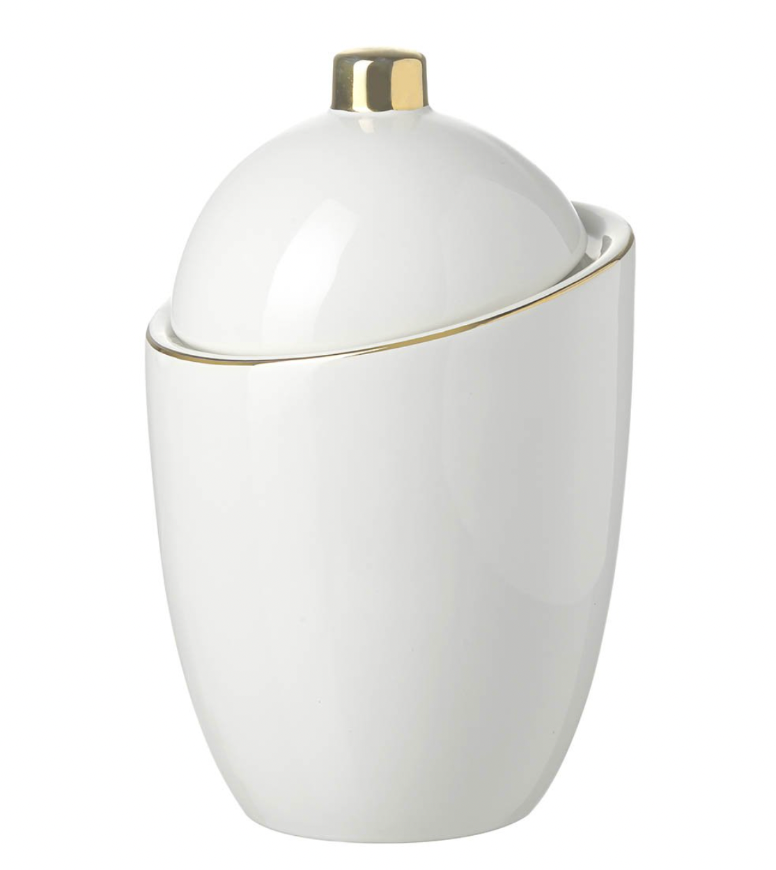 Saturn White Ceramic Jar - Medium
