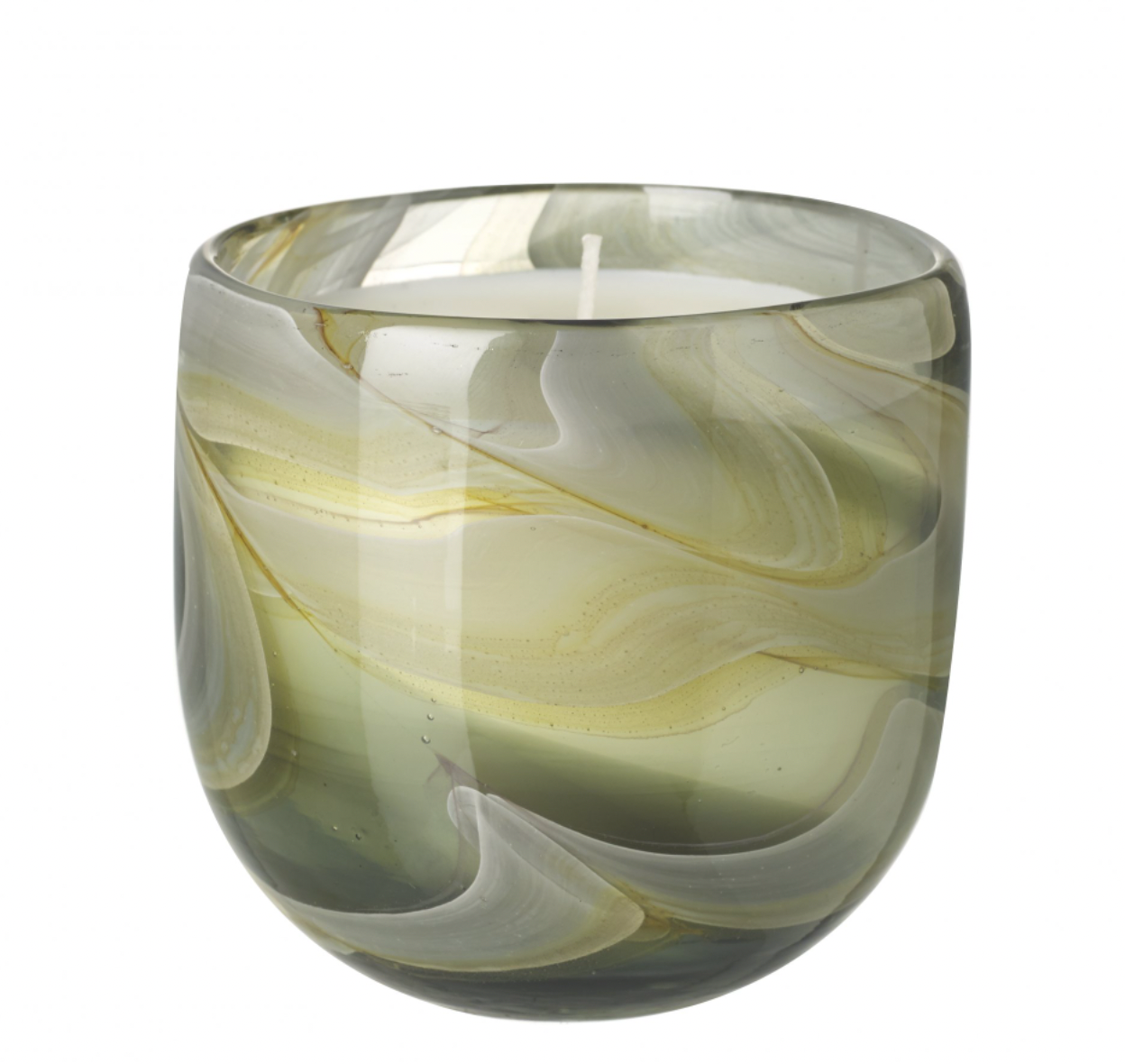 Oasis Scented Wax Amber Swirl Glass Candle