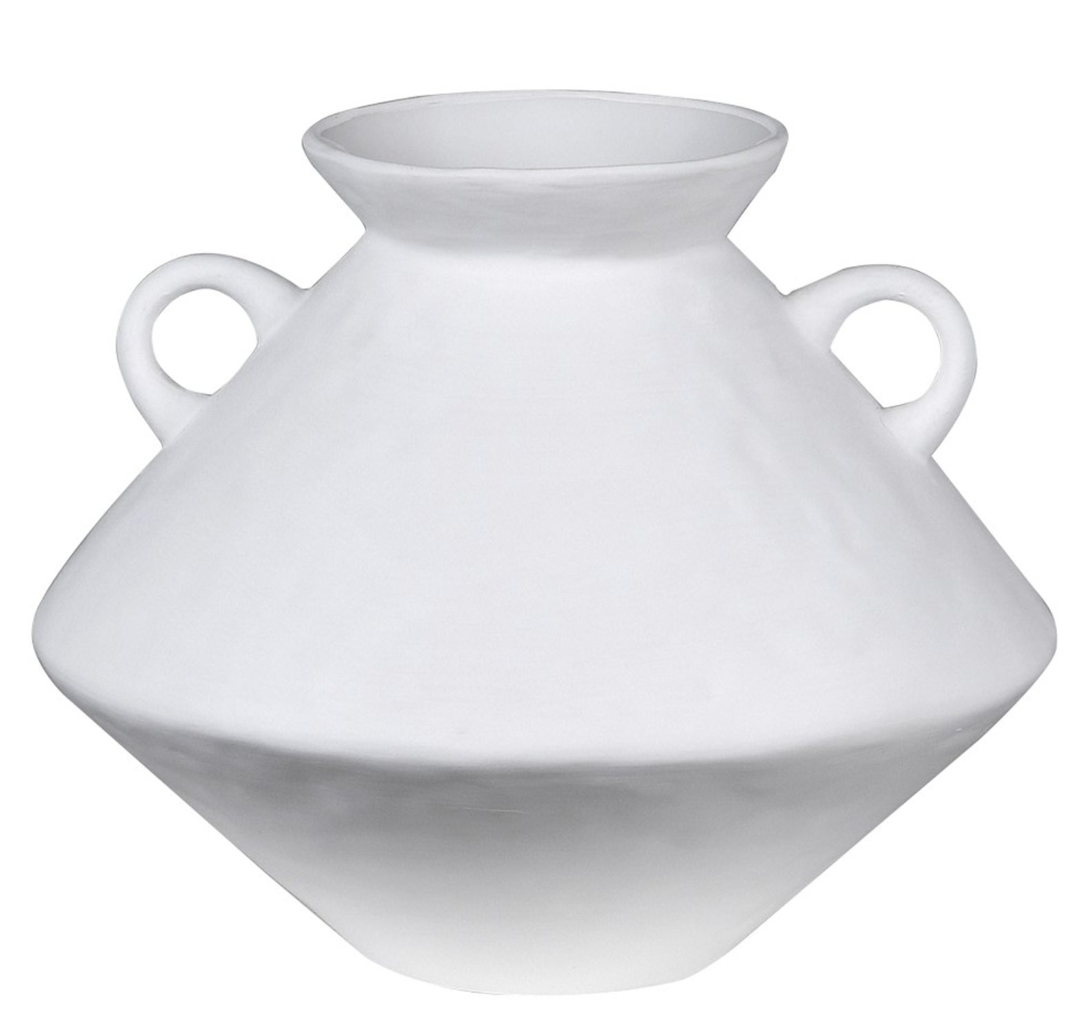White Bulbous Vase with Handles
