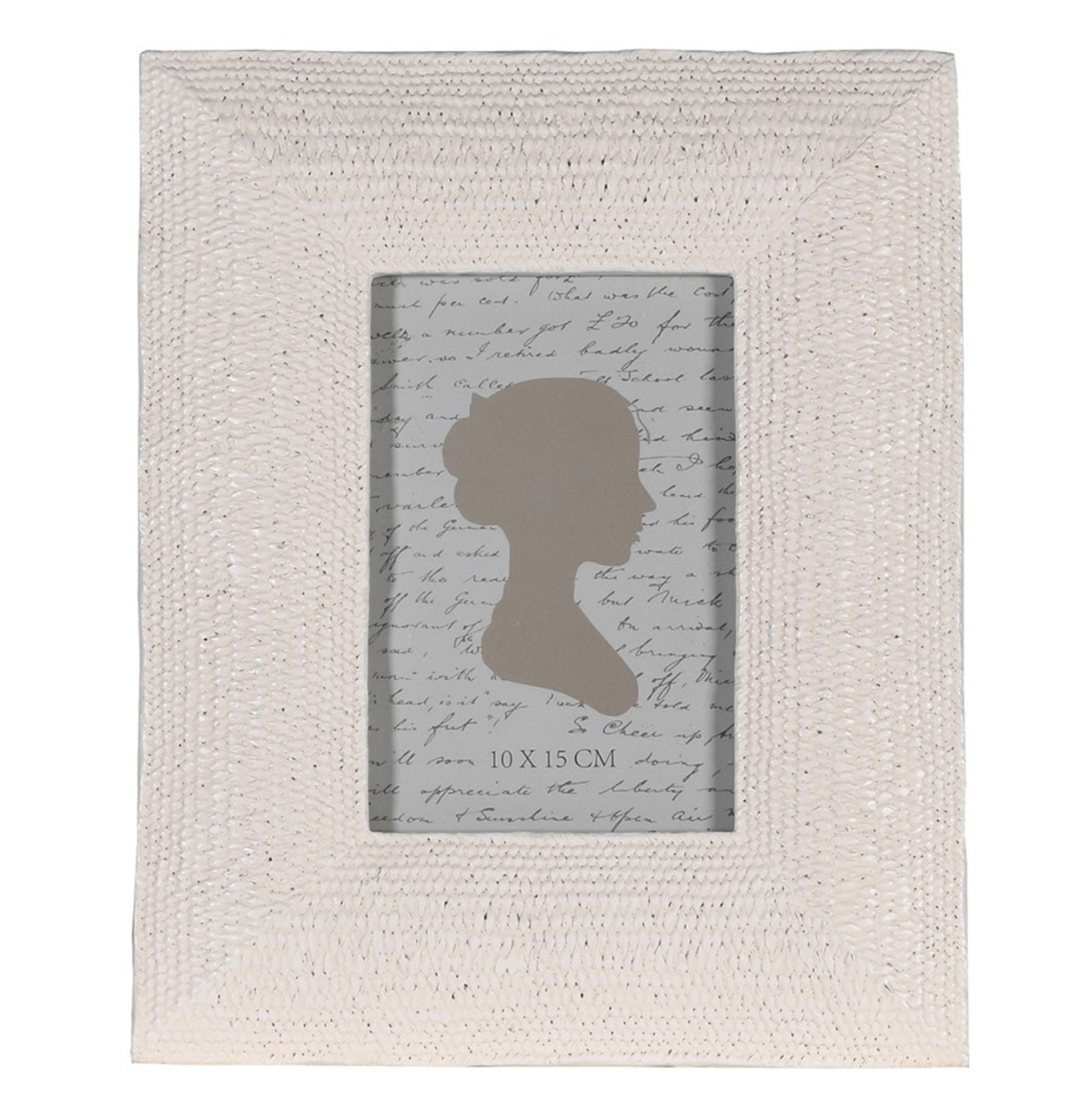 Off-White Wide Textured Photo Frame (10x15cm)