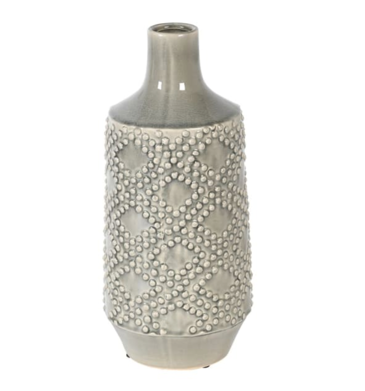 Soft Grey Dotty Textured Ceramic Vase - Large