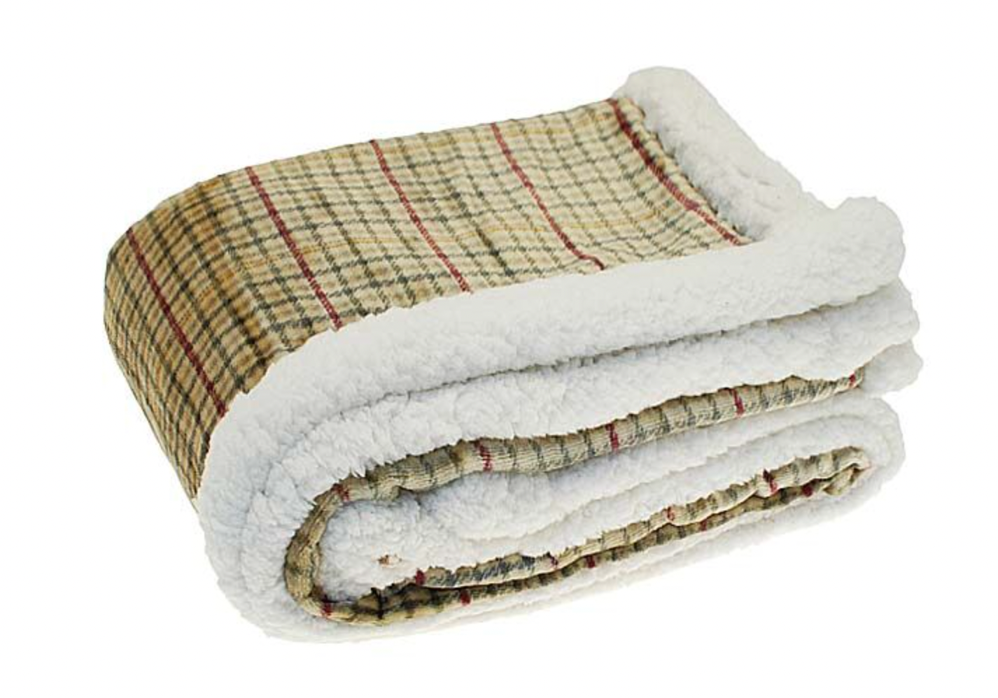Tweed Check Sherpa Flannel Throw