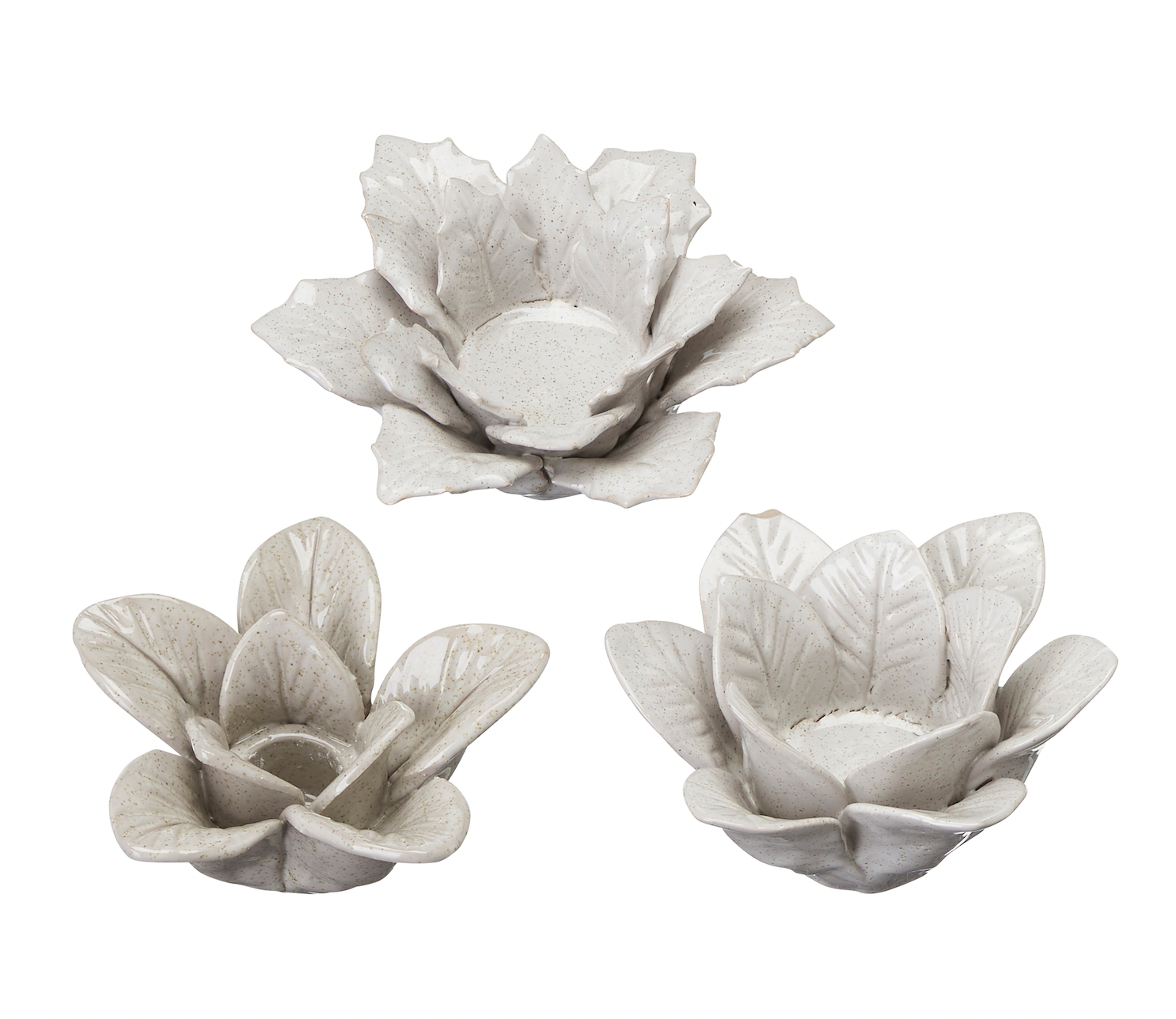 Neutral Floral Candle Holder