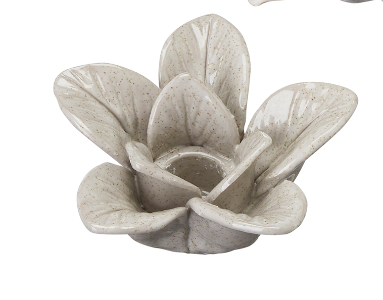 Neutral Floral Candle Holder