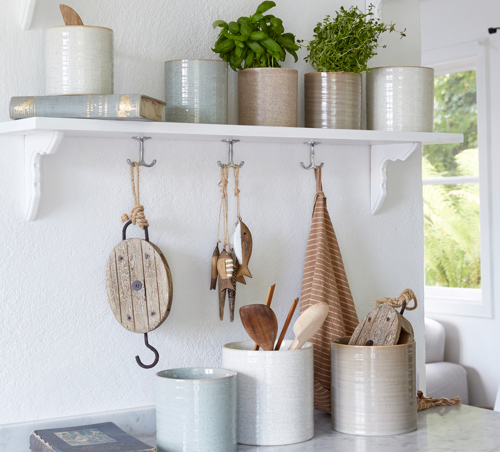 Elfrida Off White Stoneware Pots