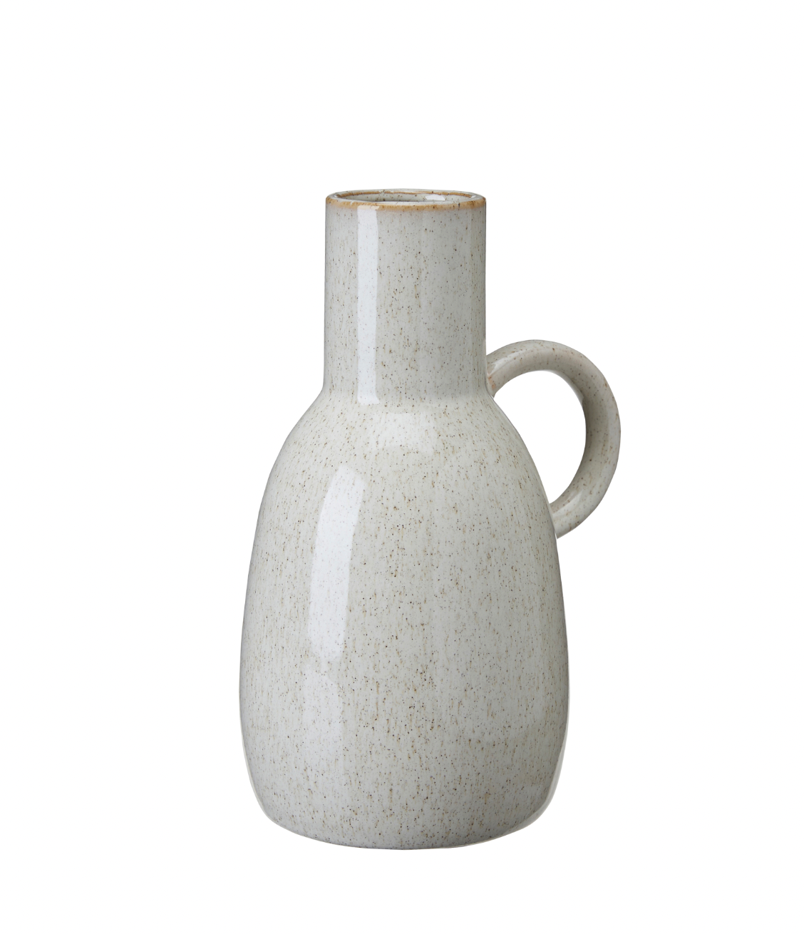 Off White Single Handle Vase