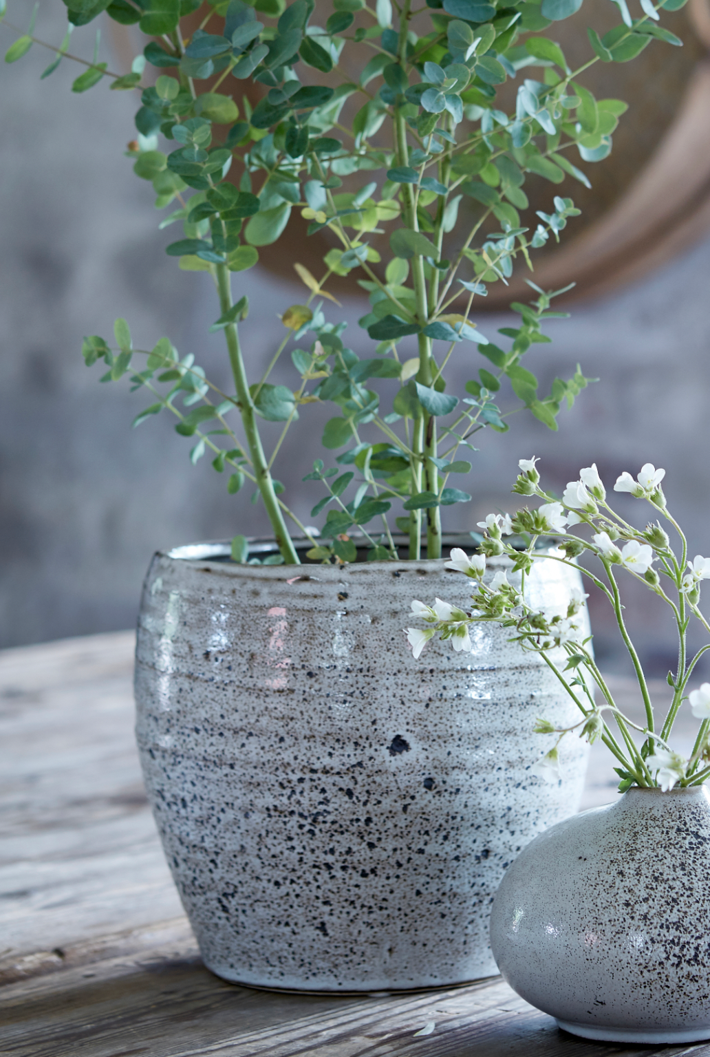 Kornelia Brown Stoneware Planter