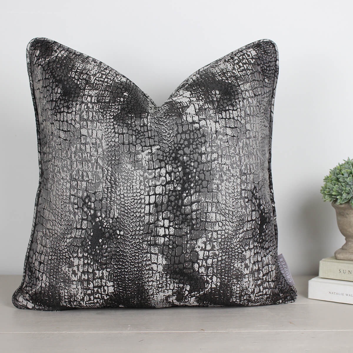 Serpentine Charcoal Cushion