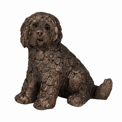 Shorty Sitting Labradoodble Frith Bronze Sculpture