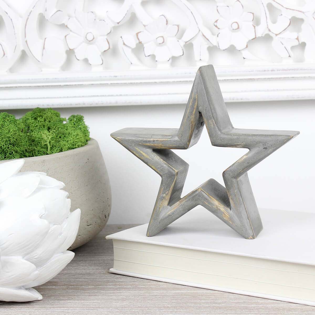 Small Grey Mango Wood Star