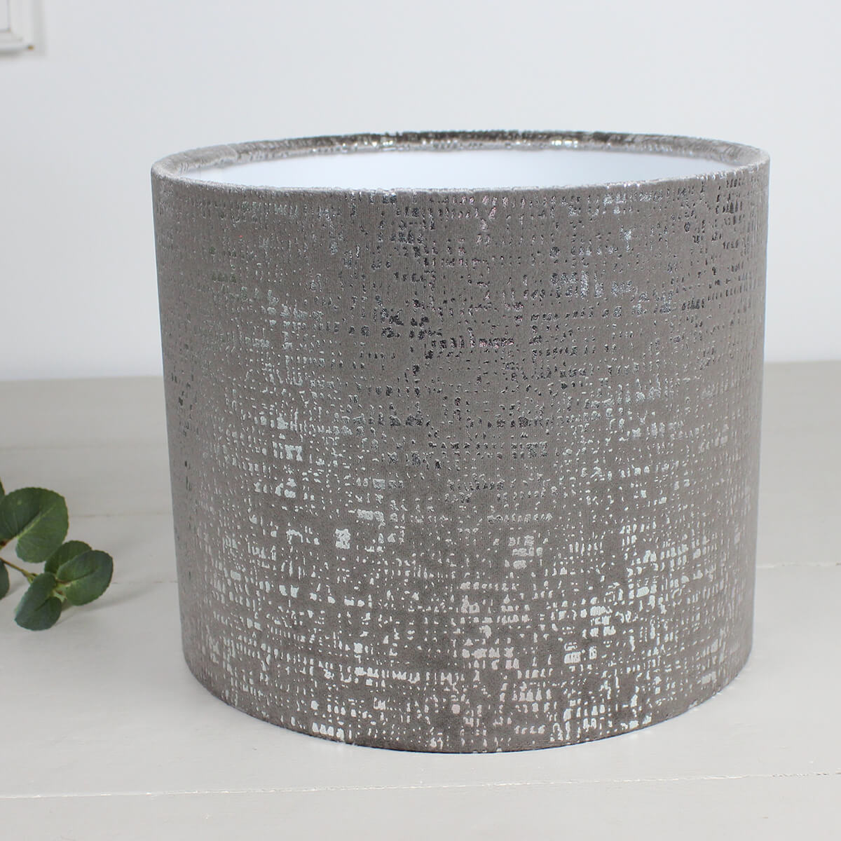 Zinc Mink Velvet Drum Lampshade