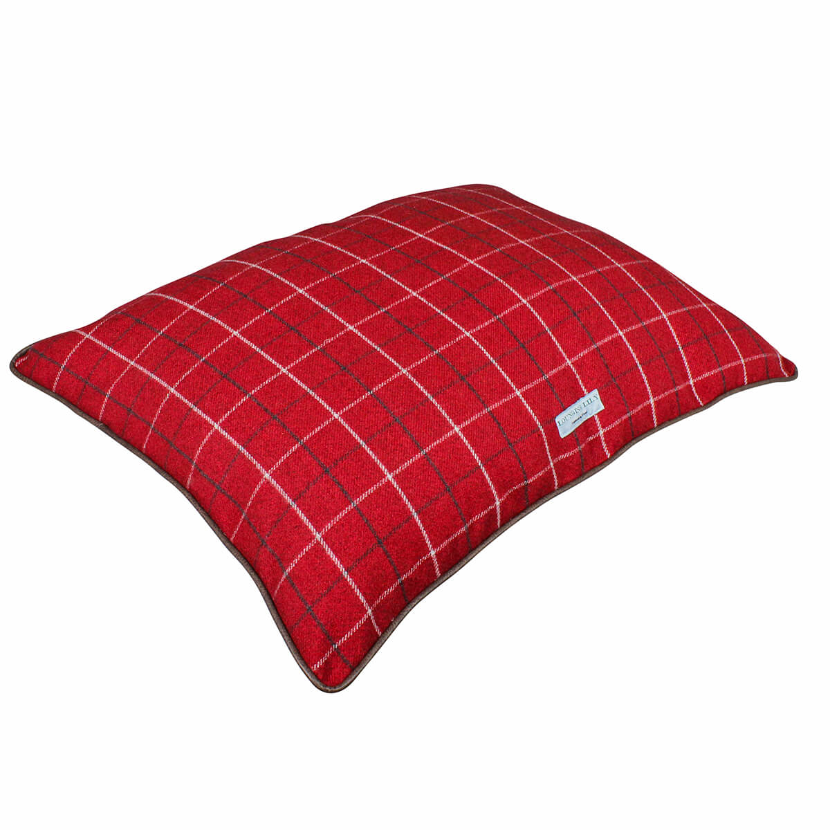 Red Checked Pillow Dog Bed