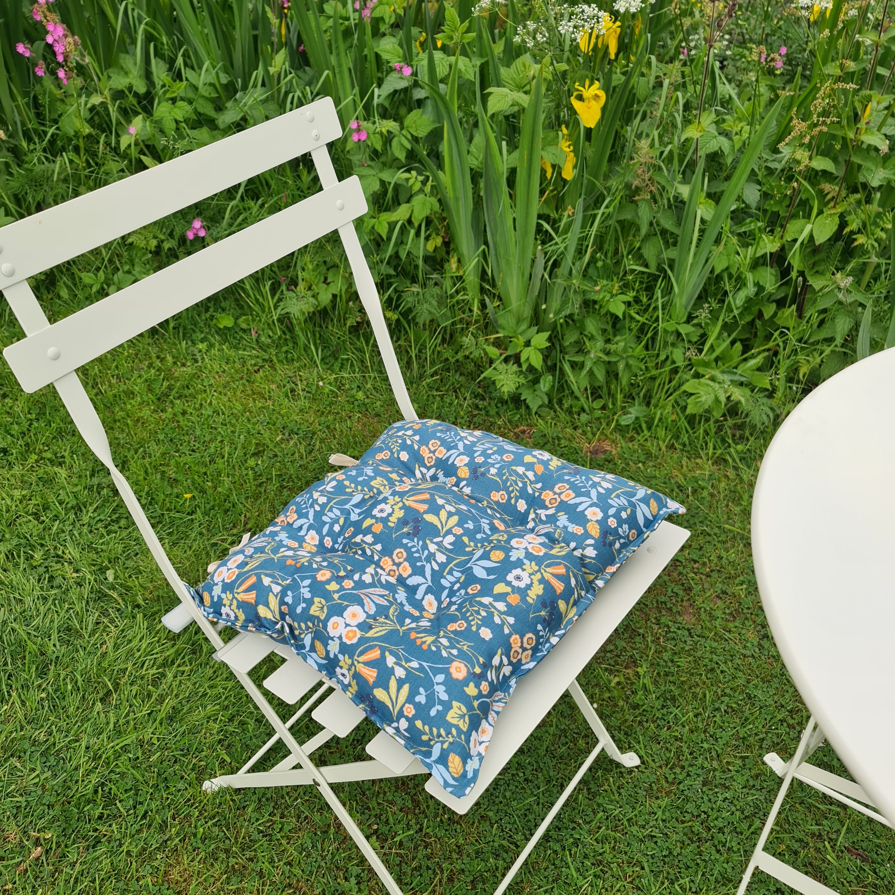 Ashbee Denim/Spice Chair Seat Pad