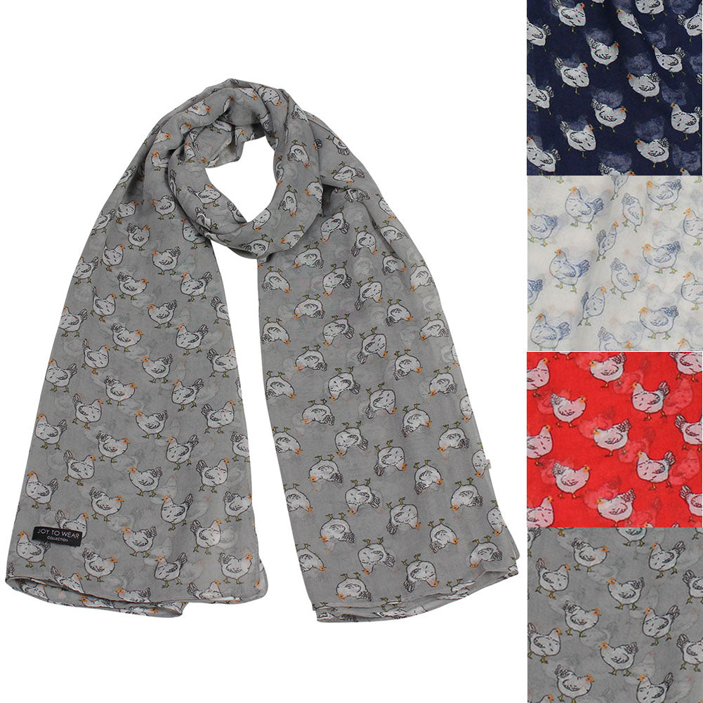 Hen Print Fashion Scarf