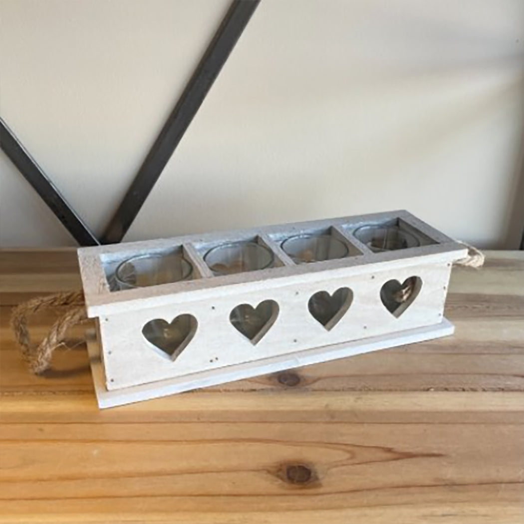 Large Square Wooden Heart Tray