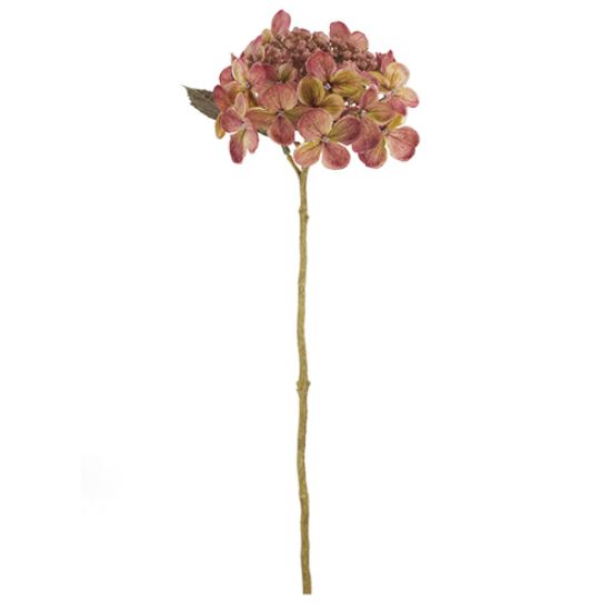 Faux Pink Budding Hydrangea Stem