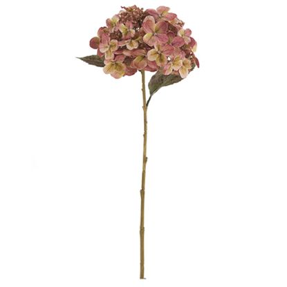 Large Faux Pink Budding Hydrangea Stem
