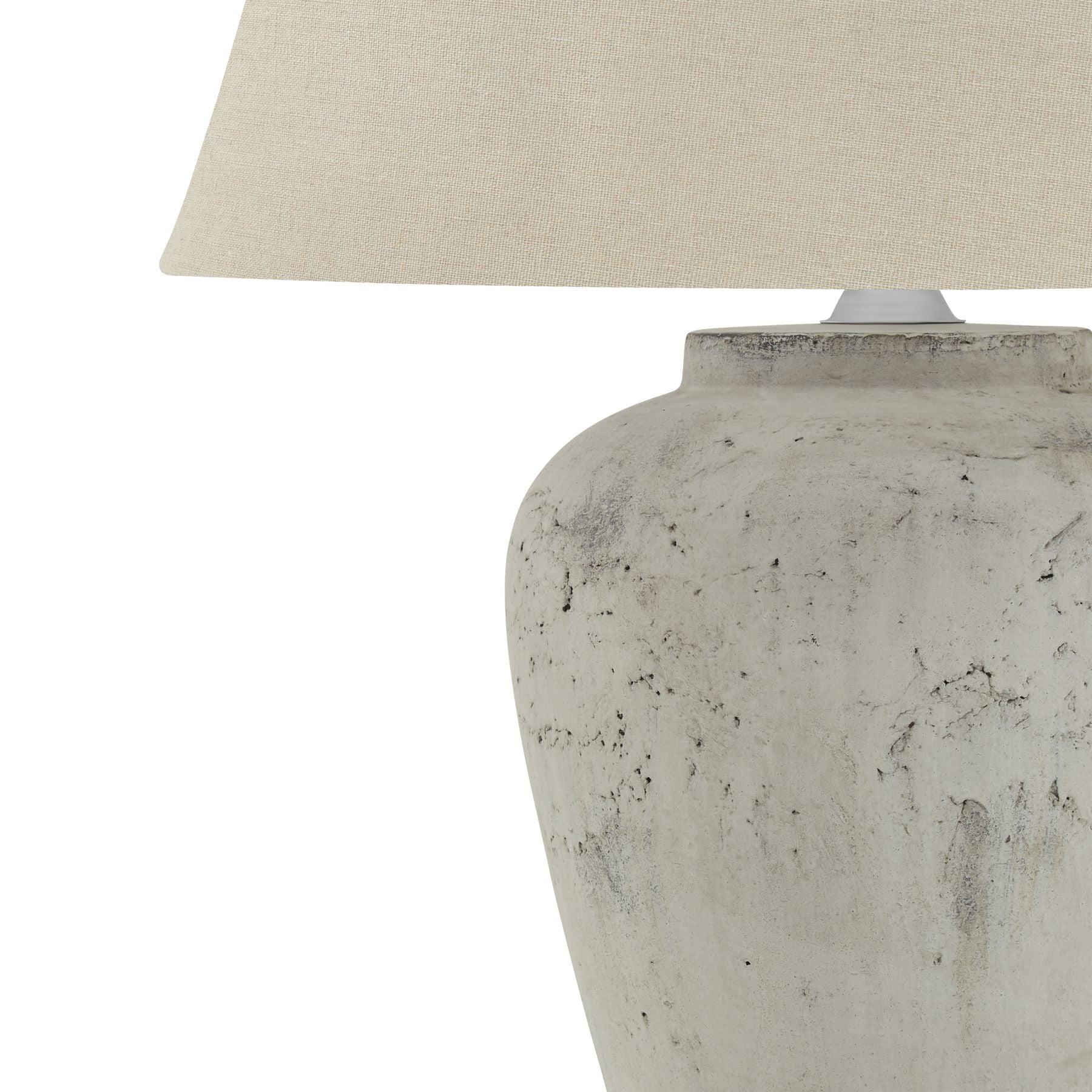 Darcy Antique White Table Lamp With Linen Shade