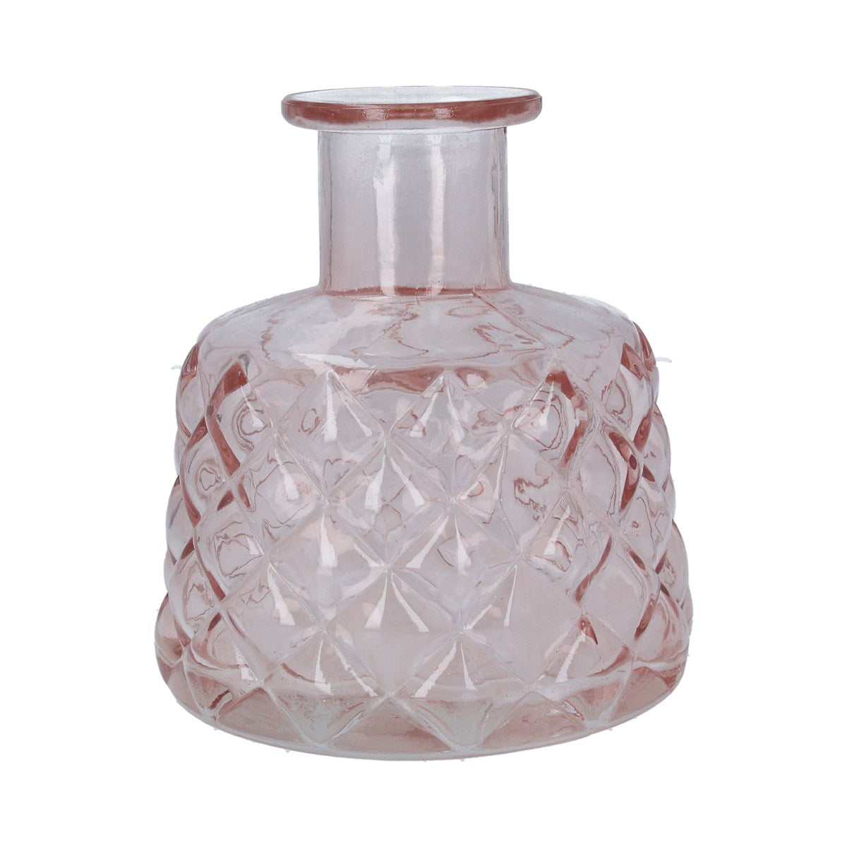Pink Glass Trellis Stubby Vase