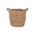 Natural Woven Basket with Handles - Medium