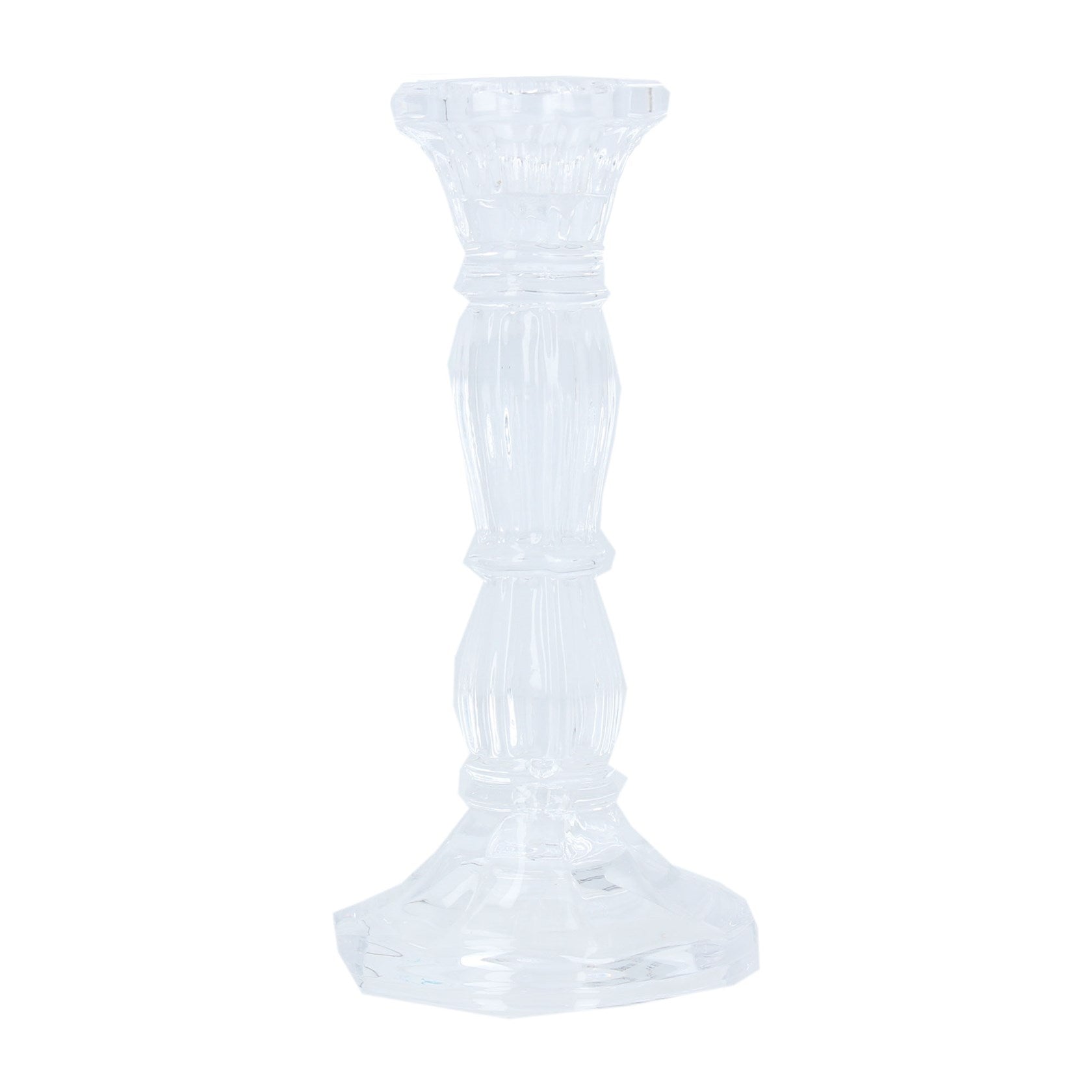 Medium Clear Glass Candlestick
