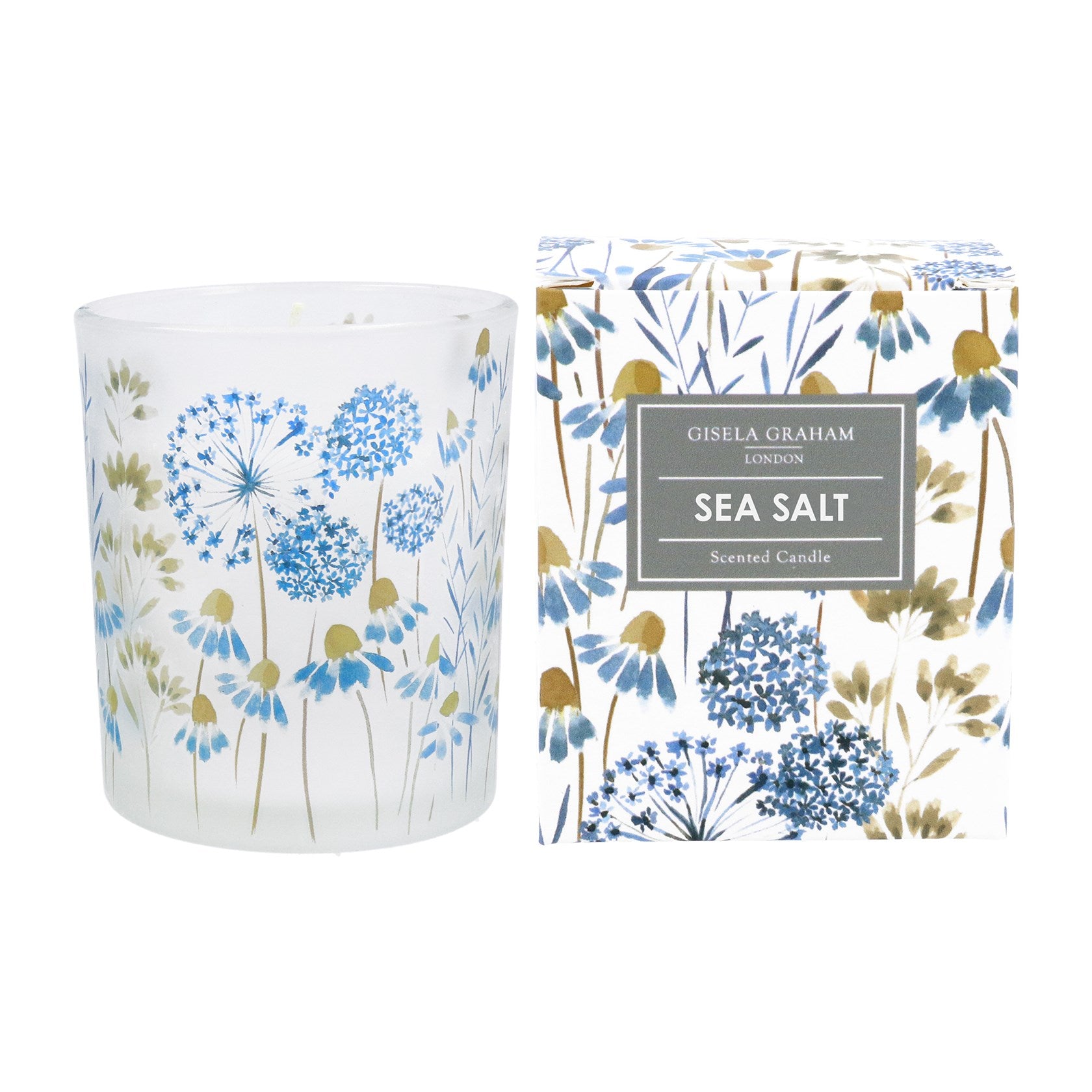 Blue Meadow Sea Salt Scented Candle in Glass Pot - Small