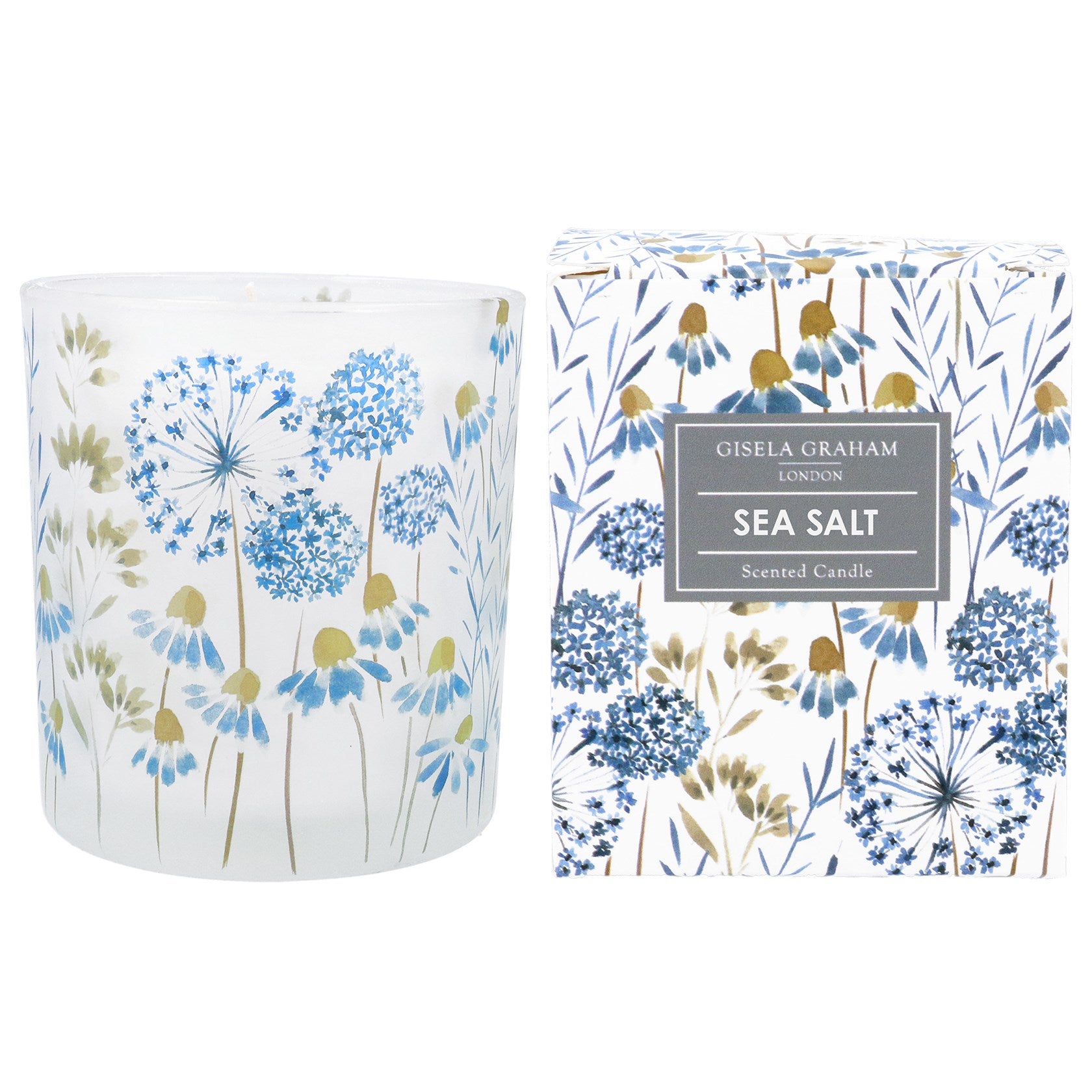 Blue Meadow Sea Salt Scented Candle in Glass Pot - Large