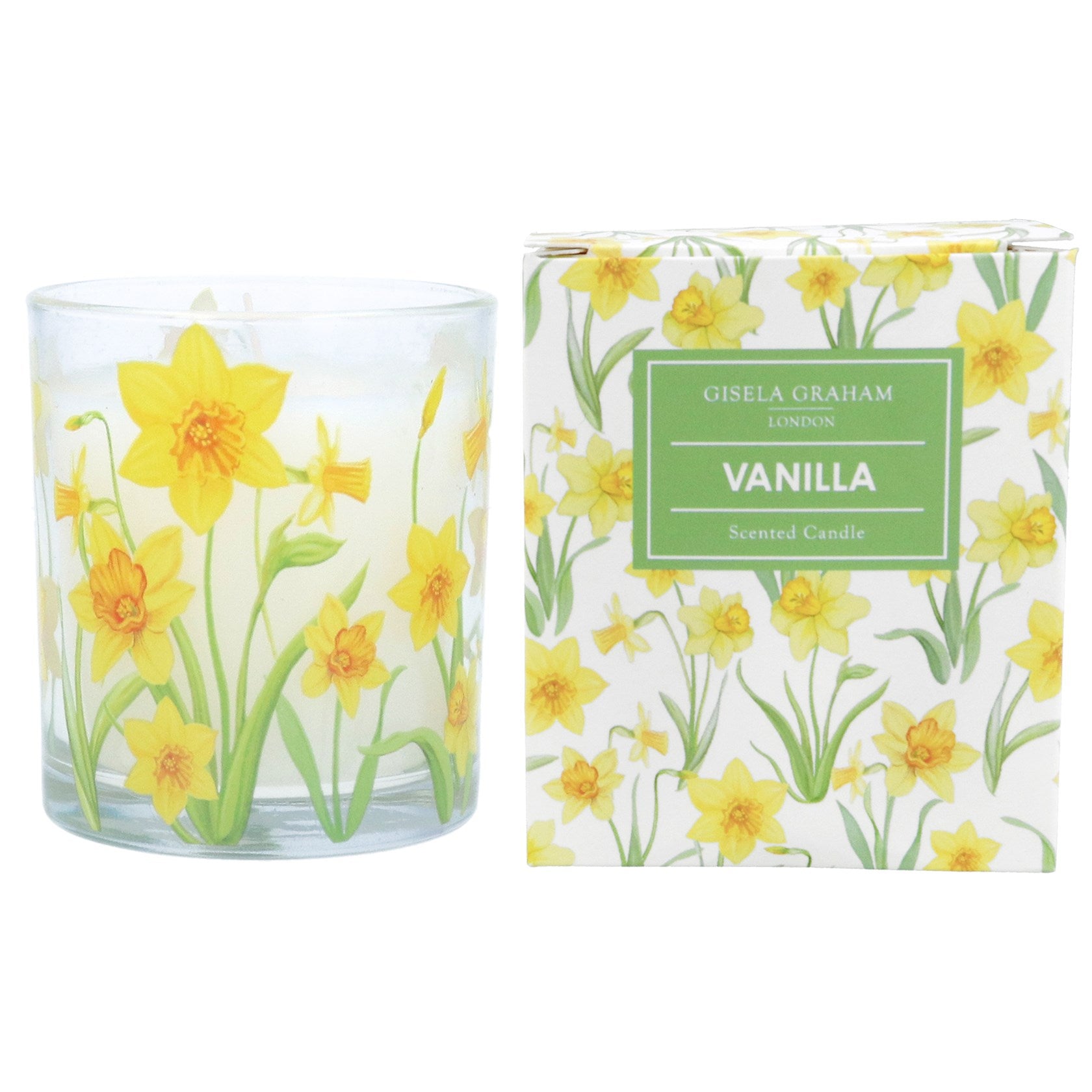 Daffodil Vanilla Scented Candle in Glass Pot - Large