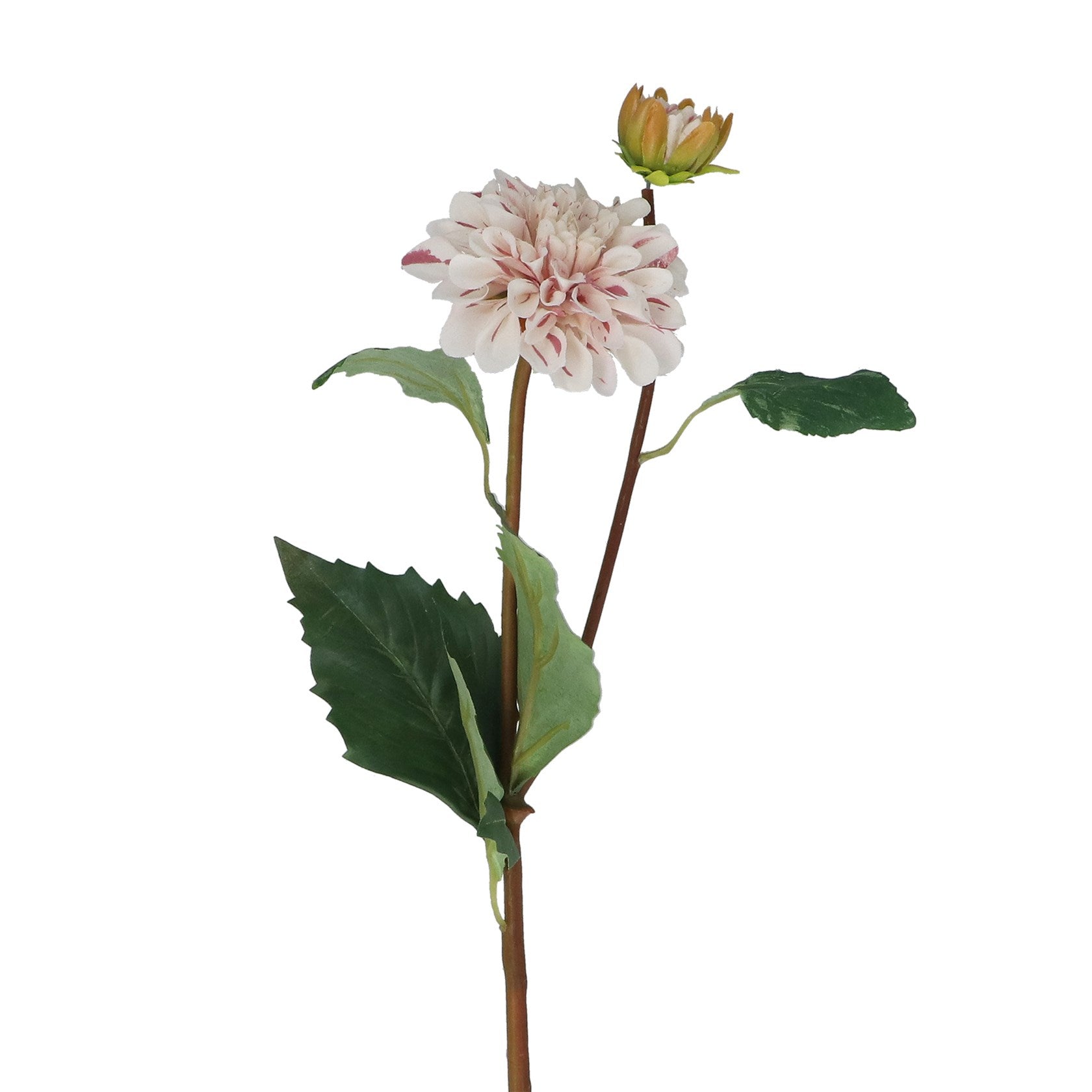 Faux White & Pink Dahlia Spray