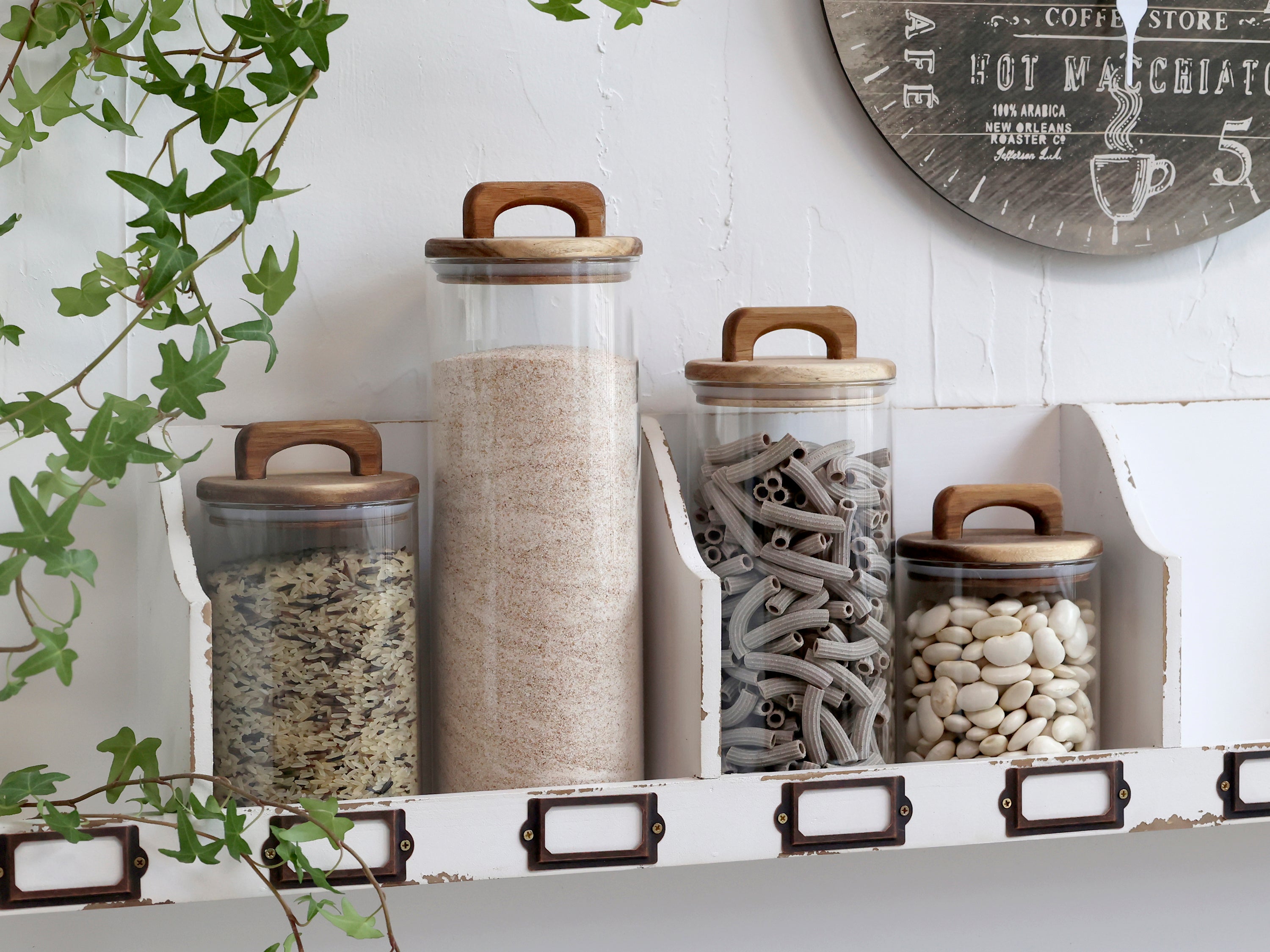 Small Storage Jar w. Acacia Wood Lid