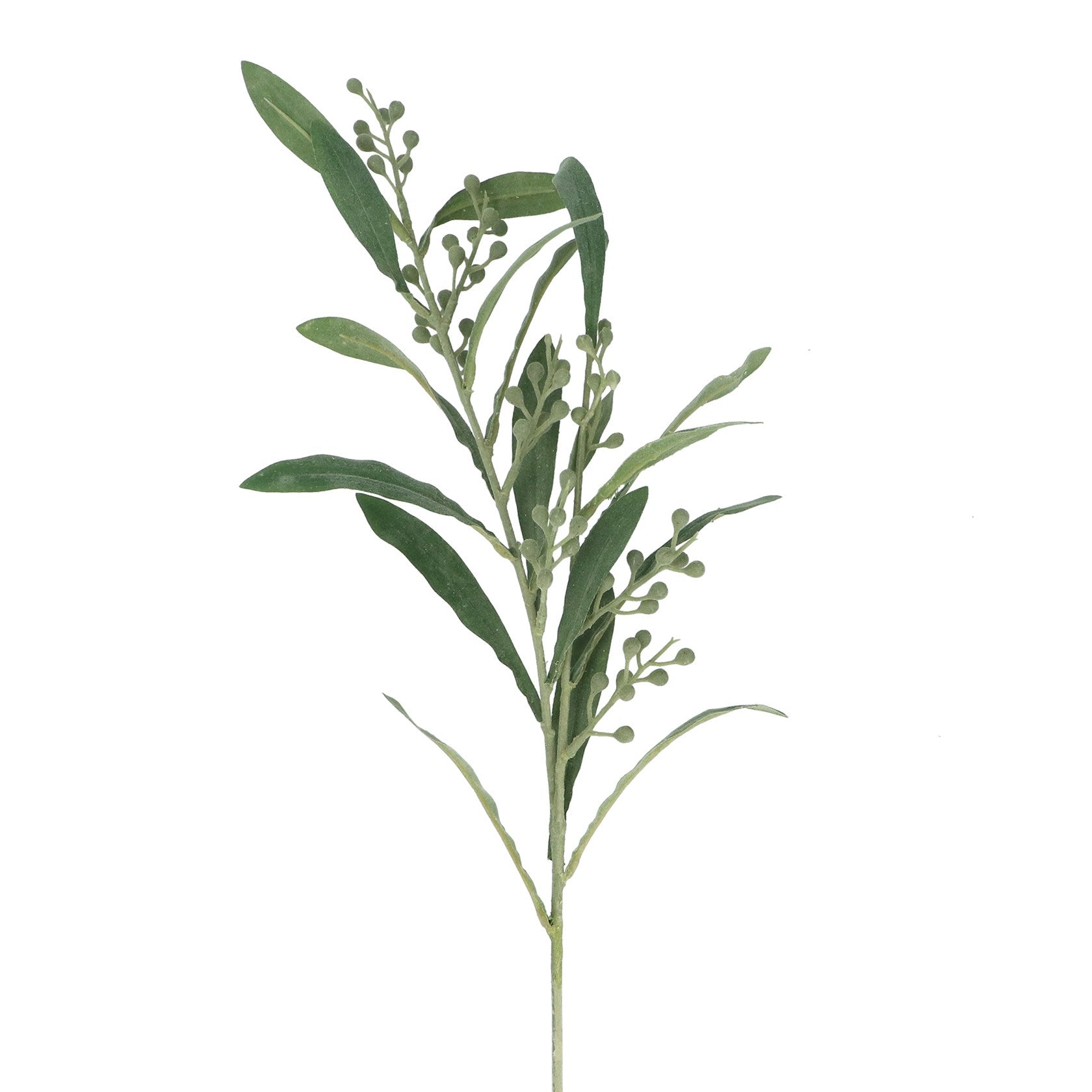 Faux Green Leaf with Berries Spray