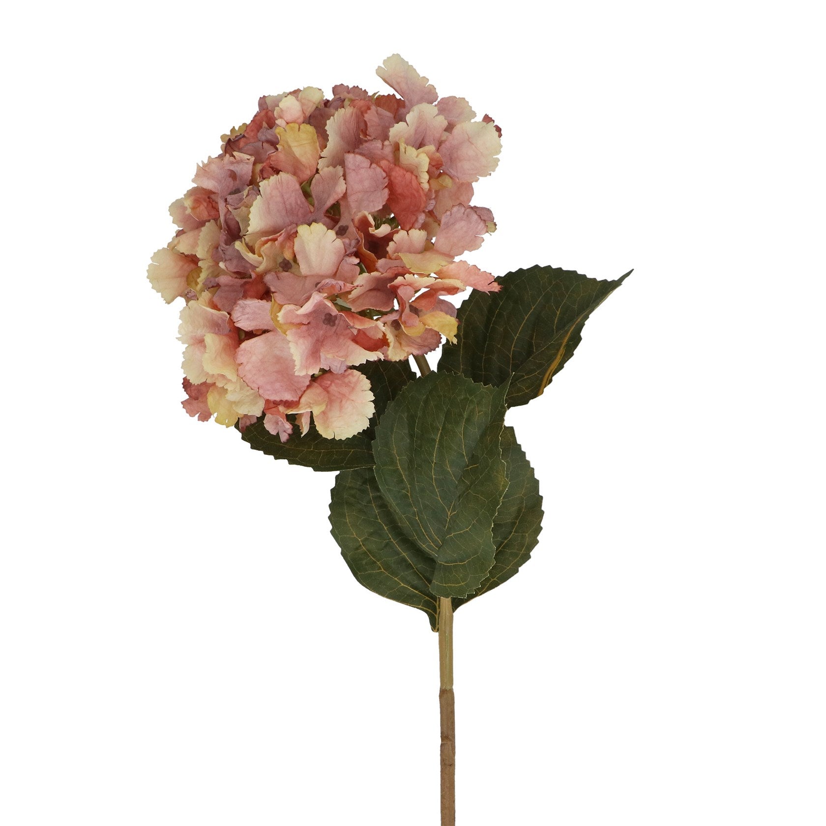 Faux Antique Pink Hydrangea Stem