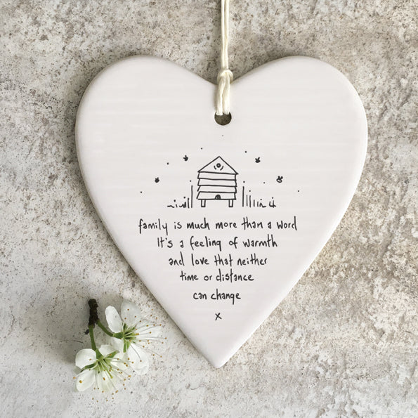 East Of India Round Heart Hanger-Family Is Much More Than Word