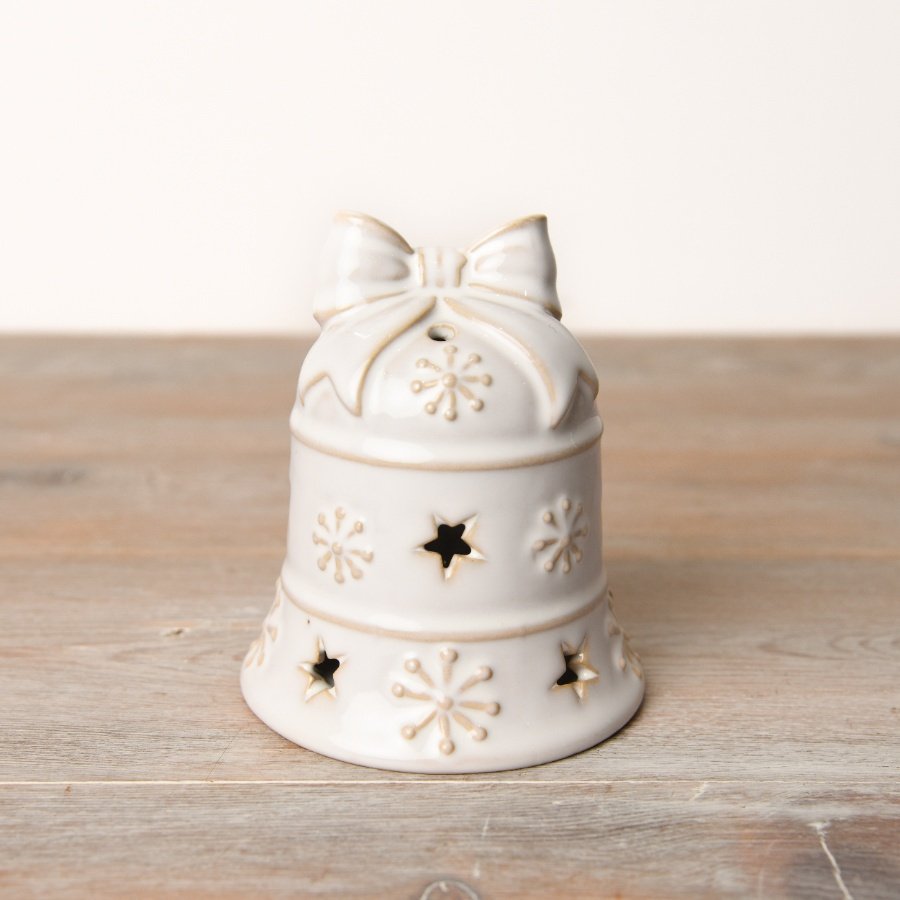 Large LED White Bell Ornament