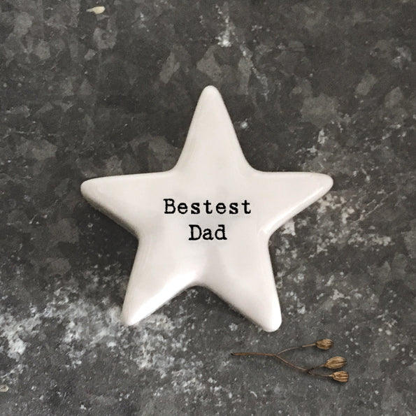 East of India Porcelain Star Token - Bestest Dad
